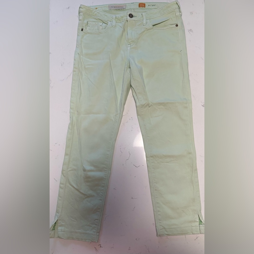 Anthropologie pilcro and the letterpress mint crop jeans size 28 VGUC